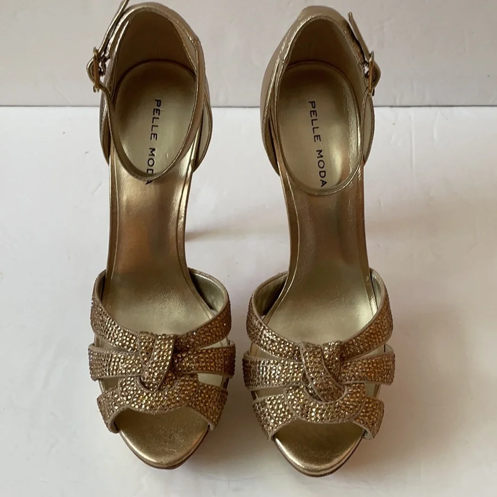Pelle Moda metallic platinum gold heels - Picture 4 of 8